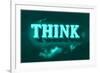 Think, Green-null-Framed Art Print