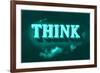 Think, Green-null-Framed Art Print