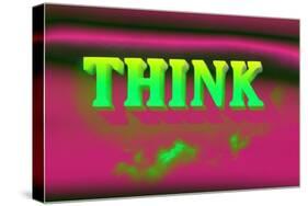 Think, Pink and Green-null-Stretched Canvas