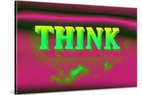 Think, Pink and Green-null-Stretched Canvas