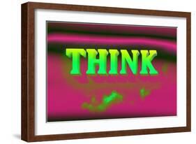 Think, Pink and Green-null-Framed Art Print