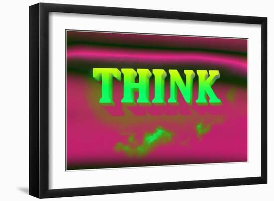 Think, Pink and Green-null-Framed Art Print