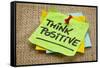 Think Positive - Motivational Reminder - Handwriting on Sticky Note-PixelsAway-Framed Stretched Canvas