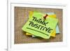 Think Positive - Motivational Reminder - Handwriting on Sticky Note-PixelsAway-Framed Photographic Print