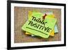 Think Positive - Motivational Reminder - Handwriting on Sticky Note-PixelsAway-Framed Photographic Print