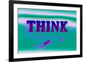 Think, Purple and Green-null-Framed Art Print