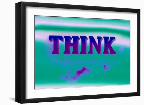 Think, Purple and Green-null-Framed Art Print