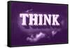 Think, Purple-null-Framed Stretched Canvas