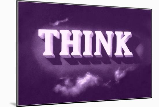 Think, Purple-null-Mounted Art Print