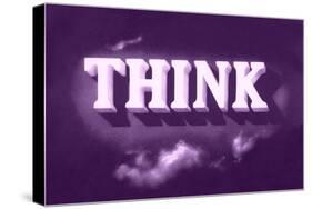 Think, Purple-null-Stretched Canvas