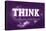 Think, Purple-null-Stretched Canvas