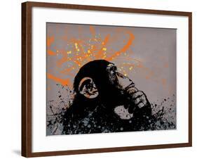 Thinker Monkey-The Graffiti Collection-Framed Giclee Print