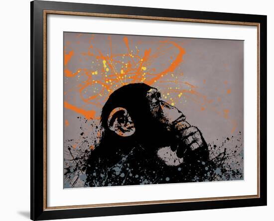 Thinker Monkey-The Graffiti Collection-Framed Giclee Print