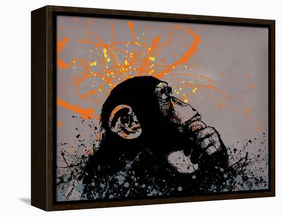 Thinker Monkey-The Graffiti Collection-Framed Stretched Canvas