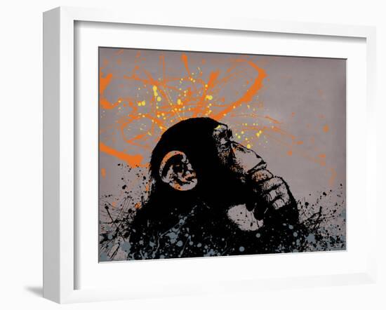 Thinker Monkey-The Graffiti Collection-Framed Premium Giclee Print