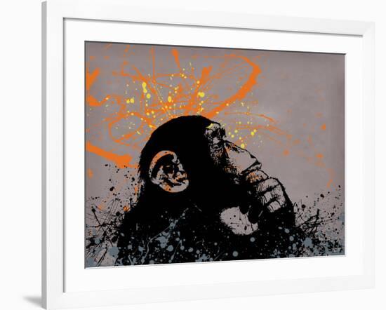 Thinker Monkey-The Graffiti Collection-Framed Giclee Print