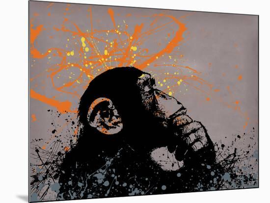 Thinker Monkey-The Graffiti Collection-Mounted Giclee Print