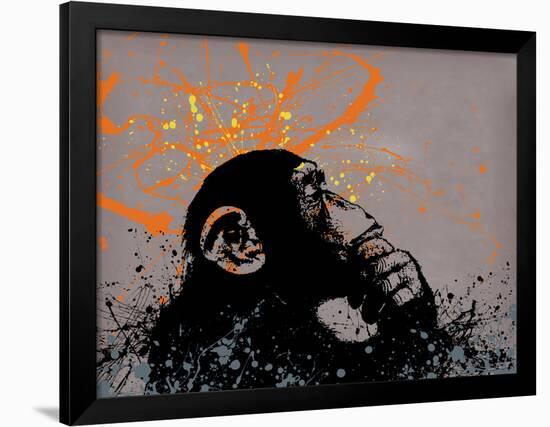 Thinker Monkey-The Graffiti Collection-Framed Giclee Print