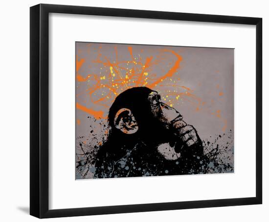 Thinker Monkey-The Graffiti Collection-Framed Giclee Print