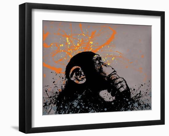 Thinker Monkey-The Graffiti Collection-Framed Giclee Print