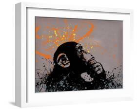 Thinker Monkey-The Graffiti Collection-Framed Giclee Print