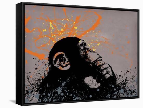 Thinker Monkey-The Graffiti Collection-Framed Stretched Canvas