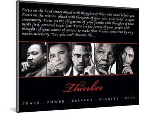 Thinker (Quintet): Peace, Power, Respect, Dignity, Love-null-Mounted Art Print
