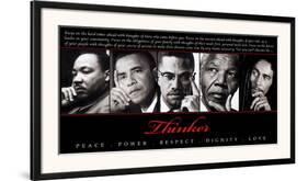Thinker (Quintet): Peace, Power, Respect, Dignity, Love-null-Framed Art Print