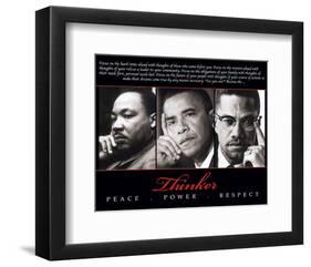 Thinker (Trio): Peace, Power, Respect-null-Framed Art Print