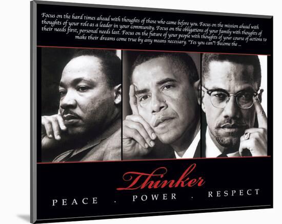 Thinker (Trio): Peace, Power, Respect-null-Mounted Art Print