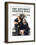 "Thinking of the Girl Back Home" Saturday Evening Post Cover, January 18,1919-Norman Rockwell-Framed Giclee Print