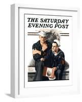 "Thinking of the Girl Back Home" Saturday Evening Post Cover, January 18,1919-Norman Rockwell-Framed Giclee Print