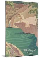 Thinking of You, Woman by Pond-null-Mounted Art Print