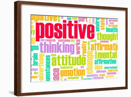 Thinking Positive As An Attitude Abstract Concept-kentoh-Framed Art Print