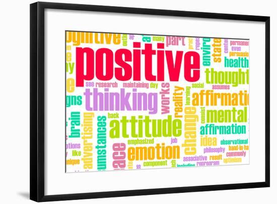 Thinking Positive As An Attitude Abstract Concept-kentoh-Framed Art Print