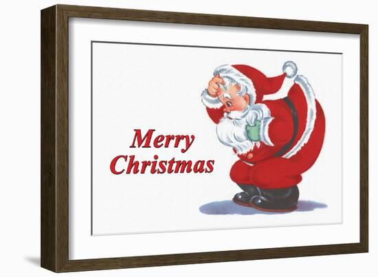 Thinking Santa-null-Framed Art Print