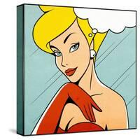 Thinking Woman in Retro Comics Style-Heizel-Stretched Canvas