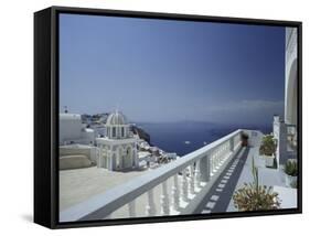 Thira and the Caldera, Santorini, Cyclades Islands, Greece-Michele Molinari-Framed Stretched Canvas