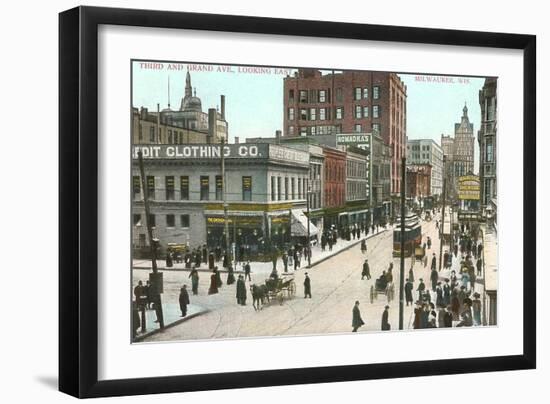 Third and Grand Avenue, Milwaukee, Wisconsin-null-Framed Art Print