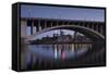 Third Ave, Bridge and Mill City, Stpaul, Minneapolis, Minnesota, USA-Walter Bibikow-Framed Stretched Canvas