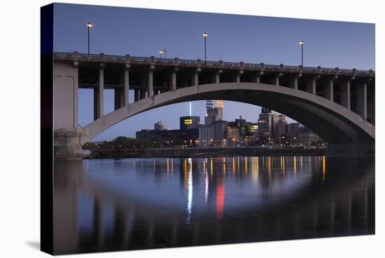 Third Ave, Bridge and Mill City, Stpaul, Minneapolis, Minnesota, USA-Walter Bibikow-Stretched Canvas