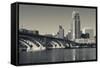 Third Avenue Bridge, Mississippi River, Minneapolis, Minnesota, USA-Walter Bibikow-Framed Stretched Canvas