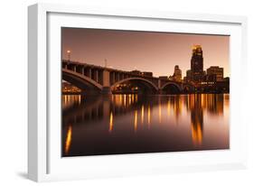 Third Avenue Bridge, Mississippi River, Minneapolis, Minnesota, USA-Walter Bibikow-Framed Photographic Print