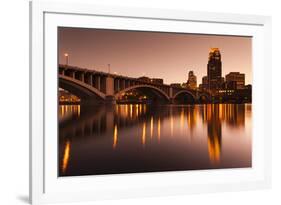 Third Avenue Bridge, Mississippi River, Minneapolis, Minnesota, USA-Walter Bibikow-Framed Photographic Print