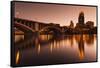 Third Avenue Bridge, Mississippi River, Minneapolis, Minnesota, USA-Walter Bibikow-Framed Stretched Canvas