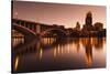 Third Avenue Bridge, Mississippi River, Minneapolis, Minnesota, USA-Walter Bibikow-Stretched Canvas