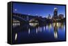 Third Avenue Bridge, Mississippi River, Minneapolis, Minnesota, USA-Walter Bibikow-Framed Stretched Canvas