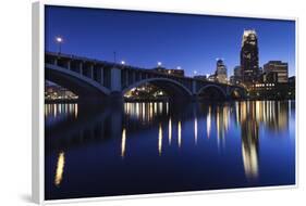 Third Avenue Bridge, Mississippi River, Minneapolis, Minnesota, USA-Walter Bibikow-Framed Photographic Print