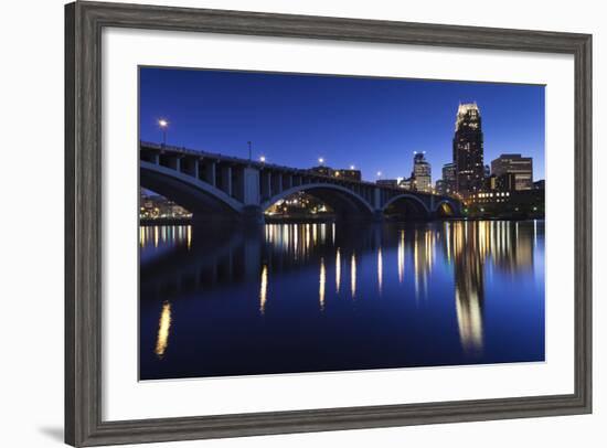 Third Avenue Bridge, Mississippi River, Minneapolis, Minnesota, USA-Walter Bibikow-Framed Photographic Print