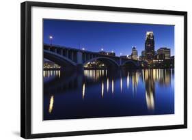 Third Avenue Bridge, Mississippi River, Minneapolis, Minnesota, USA-Walter Bibikow-Framed Photographic Print